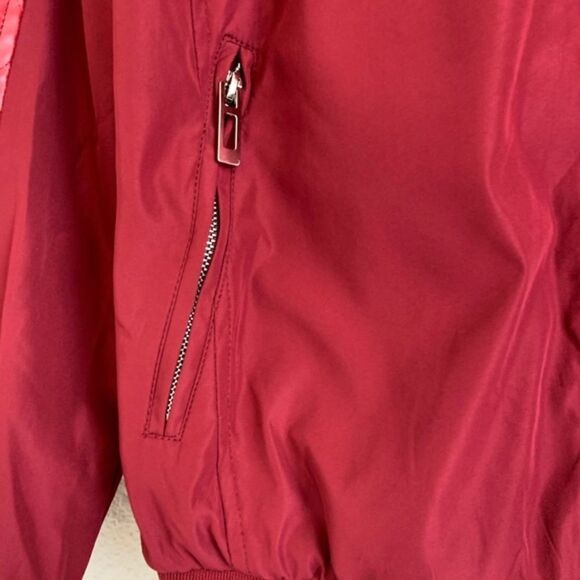 NWOT Tanming Slim Casual Bomber Jacket Size S Red - Picture 7 of 11